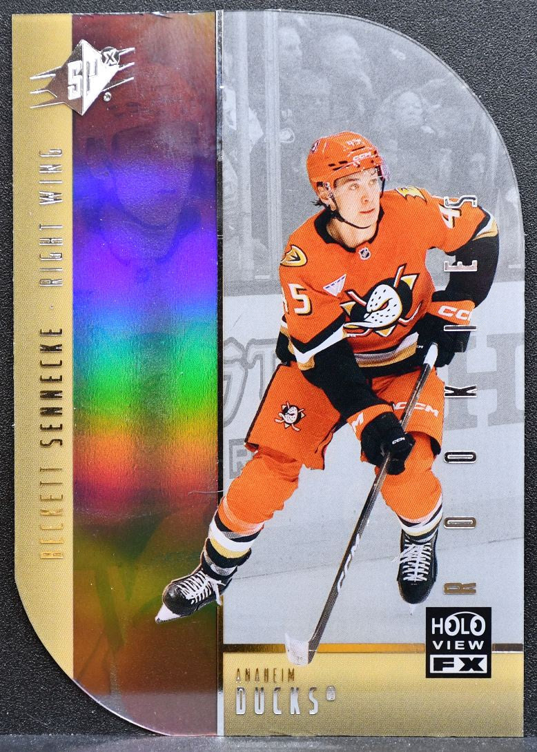 2025-26 SPx HoloView FX Rookie Beckett Sennecke HV-39 Anaheim Ducks RC 0054