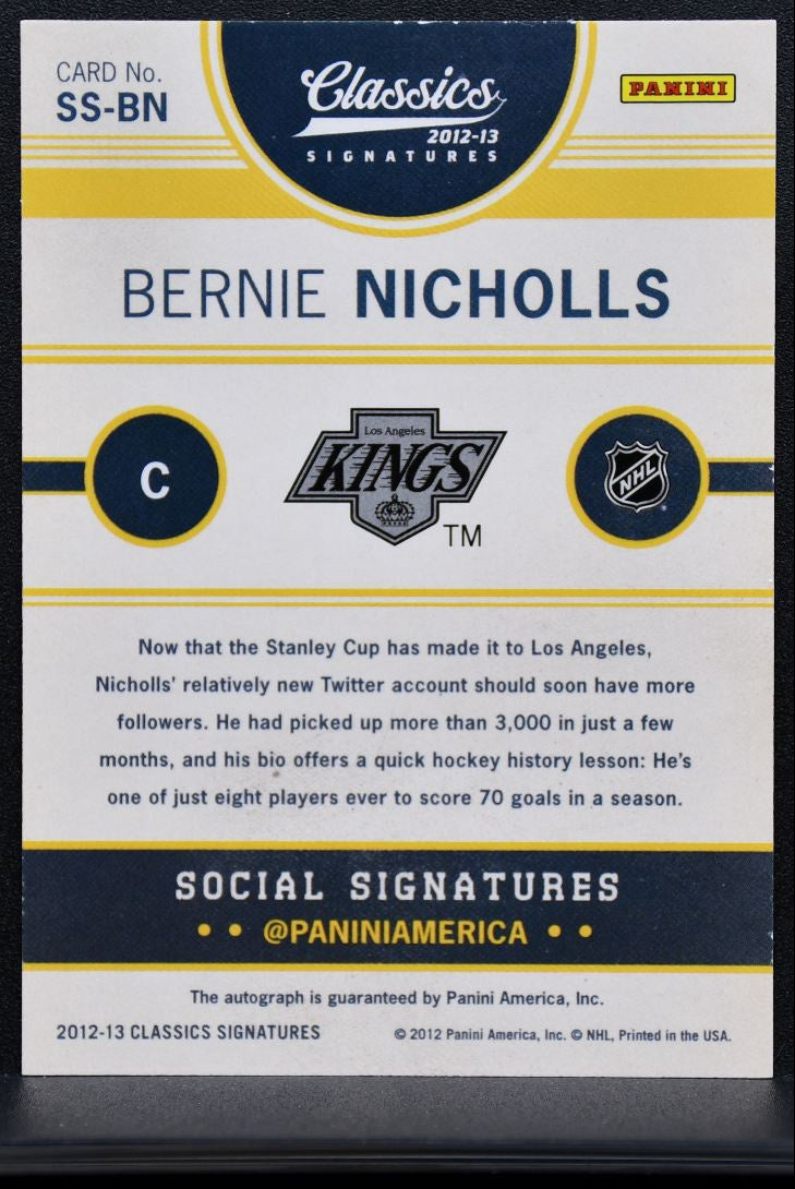 2012-13 Panini Classics Social Signatures Bernie Nicholls Auto 0971