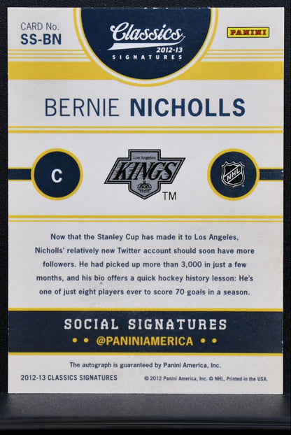 2012-13 Panini Classics Social Signatures Bernie Nicholls Auto 0971