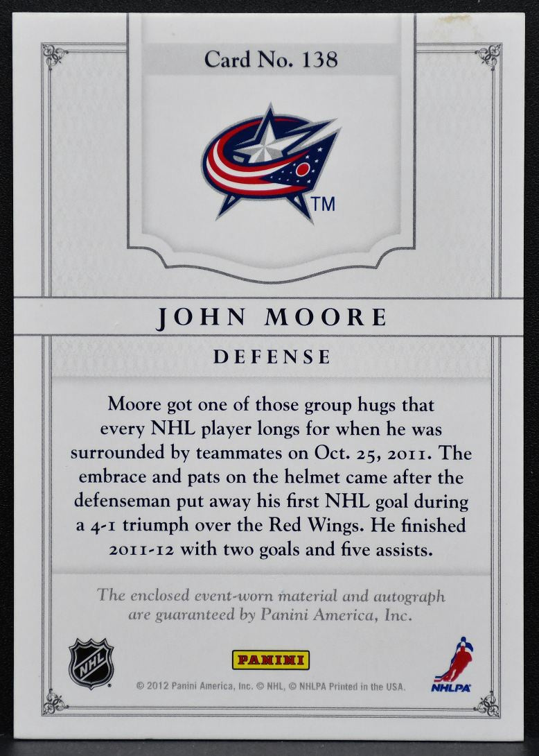 2012-13 Panini Dominion Rookie Patch Auto Moore RC Auto 138/199 Patch 9503