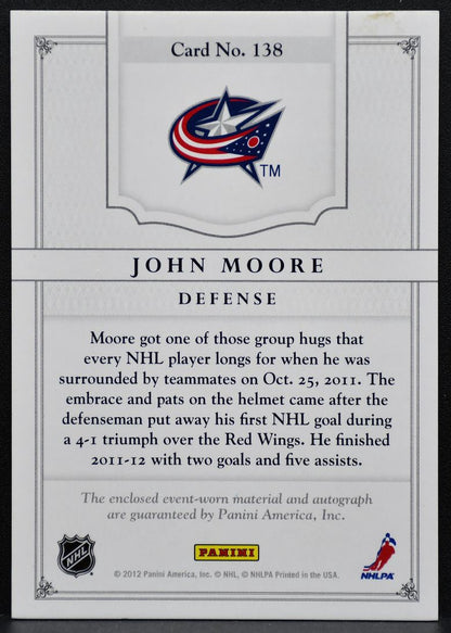 2012-13 Panini Dominion Rookie Patch Auto Moore RC Auto 138/199 Patch 9503