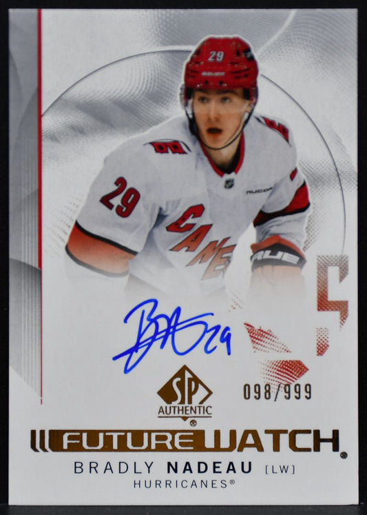 2024-25 SP Authentic Future Watch Nadeau 148 Hurricanes RC Auto 098/999 5408