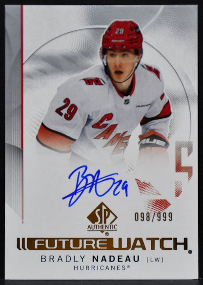 2024-25 SP Authentic Future Watch Nadeau 148 Hurricanes RC Auto 098/999 5408