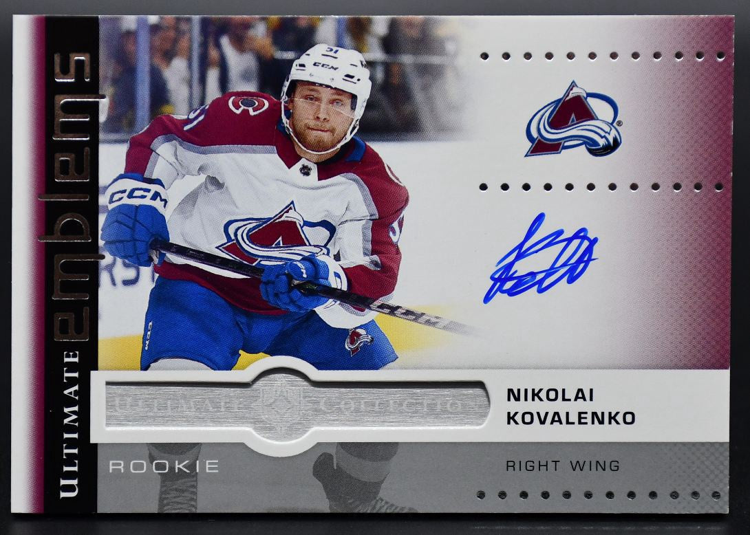 Nikolay Kovalenko 2024-25 UD Ultimate Collection Nikolai Kovalenko Colorado Avalanche RC ...
