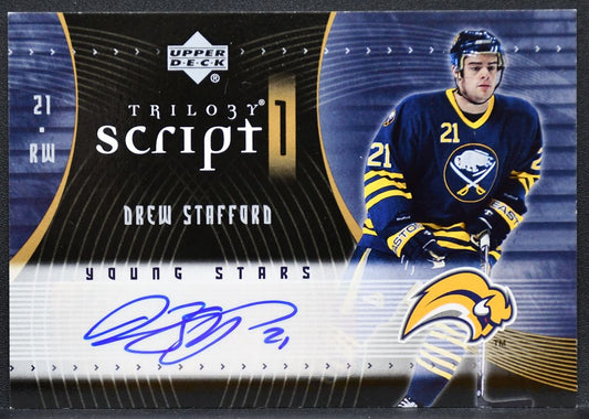 2007-08 UD Trilogy Script One (Young Stars) Drew Stafford S1-DS Sabres Auto 9703