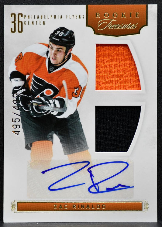 2012-13 Panini Rookie Treasures Auto Jersey Zac Rinaldo Flyers Auto Jersey 9235