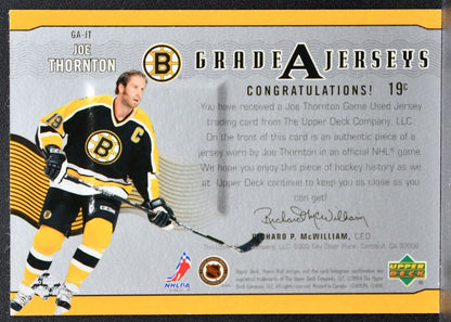 2003-04 Upper Deck Honor Roll Grade A Jerseys Joe Thornton Bruins Jersey 1894