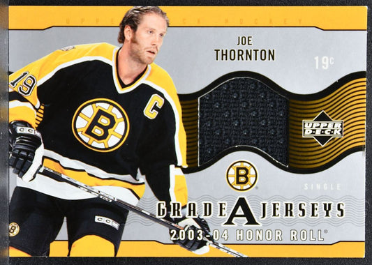 2003-04 Upper Deck Honor Roll Grade A Jerseys Joe Thornton Bruins Jersey 1894