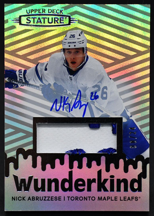 2022-23 UD Stature Wunderkind Auto Patch Wunderkind Nick Abruzzese /24