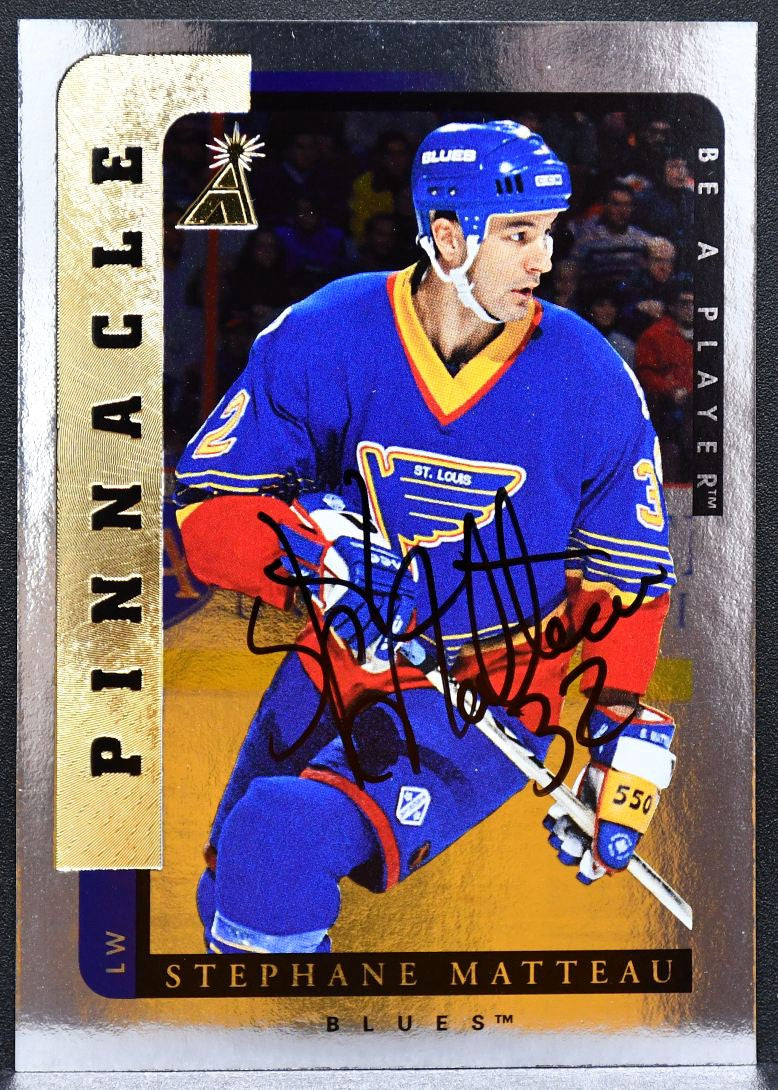1996-97 Pinnacle Be a Player Autographs Stephane Matteau 169 Blues Auto 2339