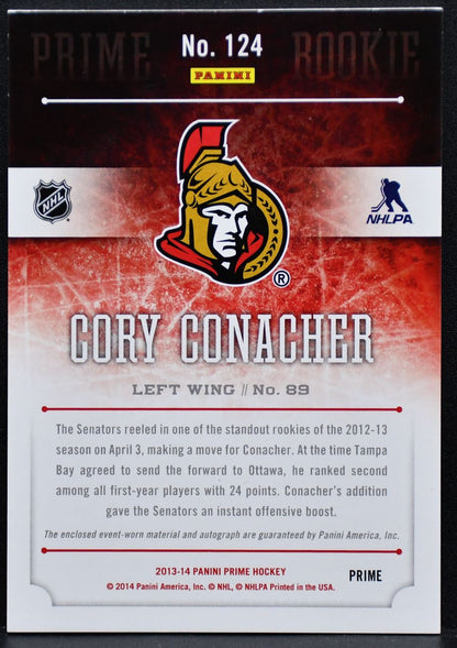 2013-14 Panini Prime Rookie Jersey Cory Conacher 124  RC Auto 100/199