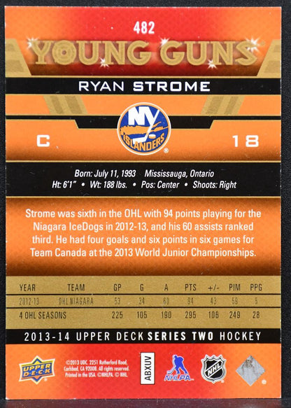 2013-14 UD Series 2 Young Guns UD Exclusives Ryan Strome 482 Islanders RC /100 3919