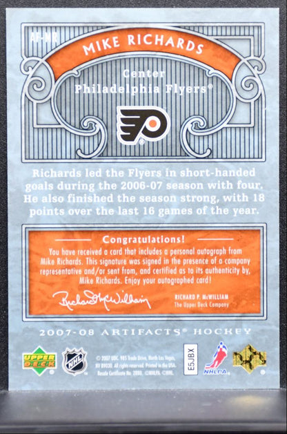 2007-08 Upper Deck Artifacts Auto-Facts Mike Richards AF-MR Flyers Auto 1236