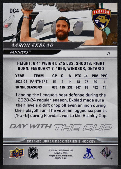 2024-25 Upper Deck Series 2 Day With The Cup Aaron Ekblad DC4 Florida Panthers 9584