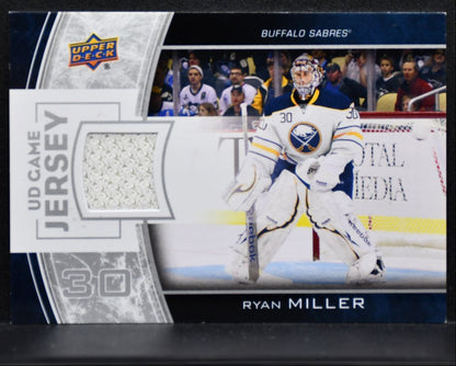 2013-14 Upper Deck Series 1 UD Game Jerseys Ryan Miller GJ-RY Sabres Jersey 1731