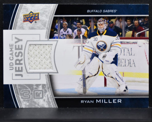 2013-14 Upper Deck Series 1 UD Game Jerseys Ryan Miller GJ-RY Sabres Jersey 1731