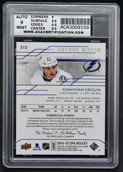 2015-16 SP Authentic Future Watch Auto Jonathan Drouin 313 RC Auto 271/999