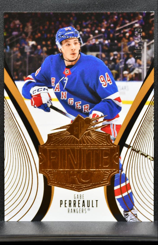 2025-26 SPx Finite Rookie Bronze Gabe Perreault 49 New York Rangers RC /599 0021