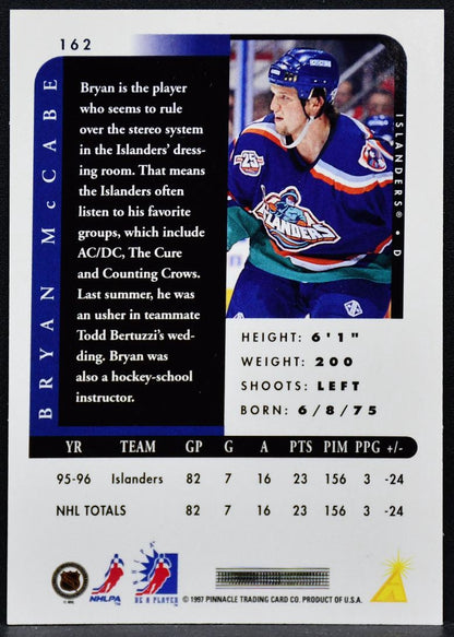 1997-98 Pinnacle Be a Player Autographs Bryan McCabe 162 New York Islanders Auto