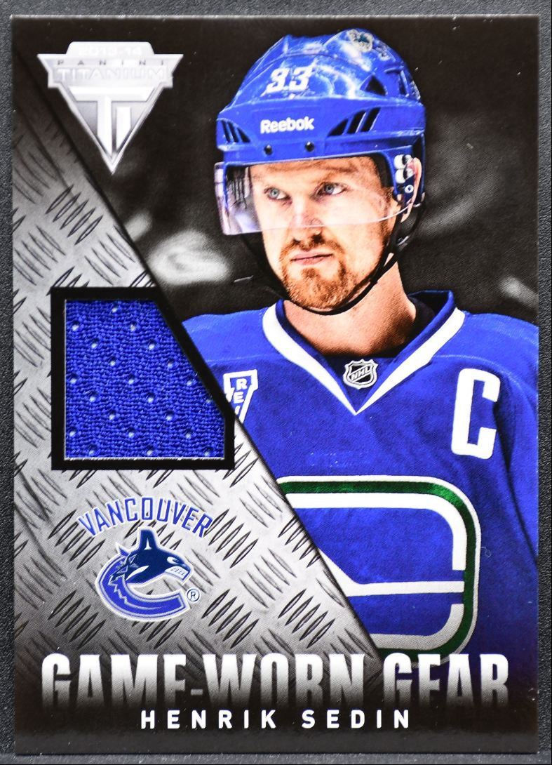 2013-14 Panini Titanium Game-Worn Gear Henrik Sedin GG-HS Jersey 8380