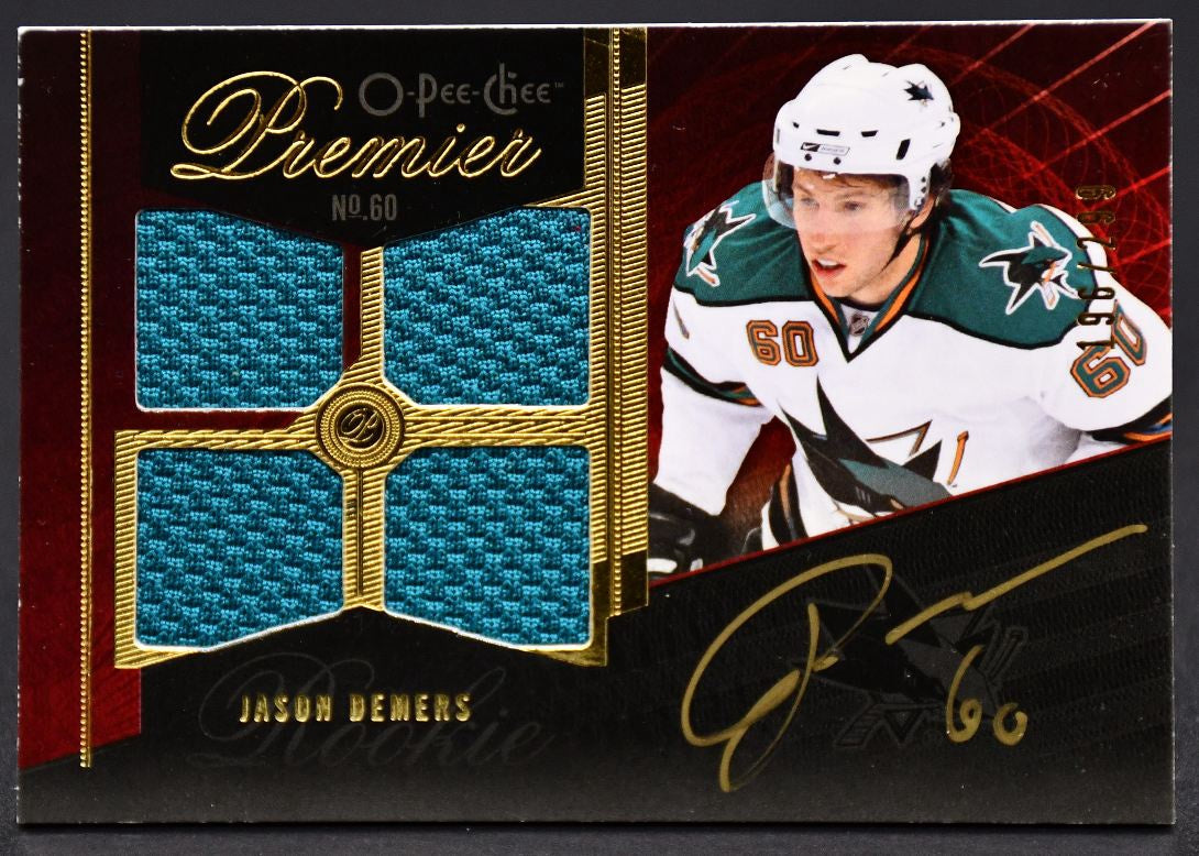 2009-10 OPC Premier Auto Jersey Jason Demers 96 RC Auto Jersey