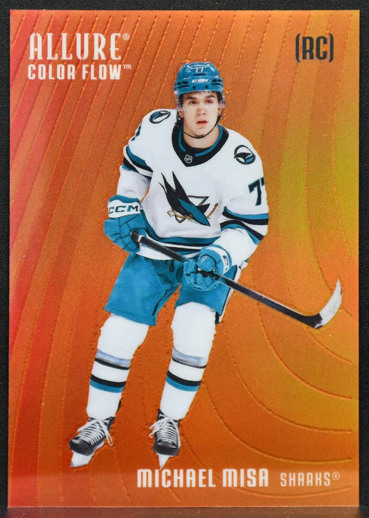 2025-26 UD Allure Color Flow Red-Orange Michael Misa CF-MM San Jose Sharks RC 1565