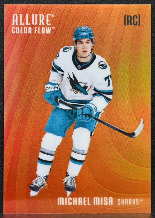 2025-26 UD Allure Color Flow Red-Orange Michael Misa CF-MM San Jose Sharks RC 1565