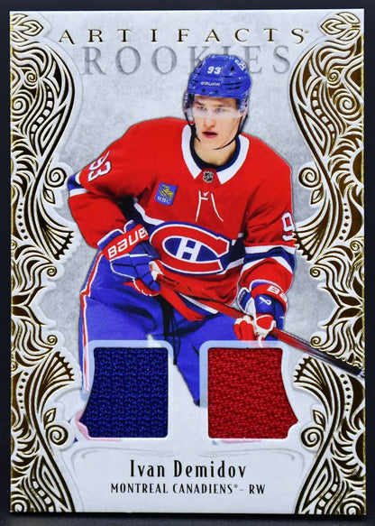 Maillot Ivan Demidov 174 RC 172/499, collection UD Artifacts Rookies Gold Material 2025-26