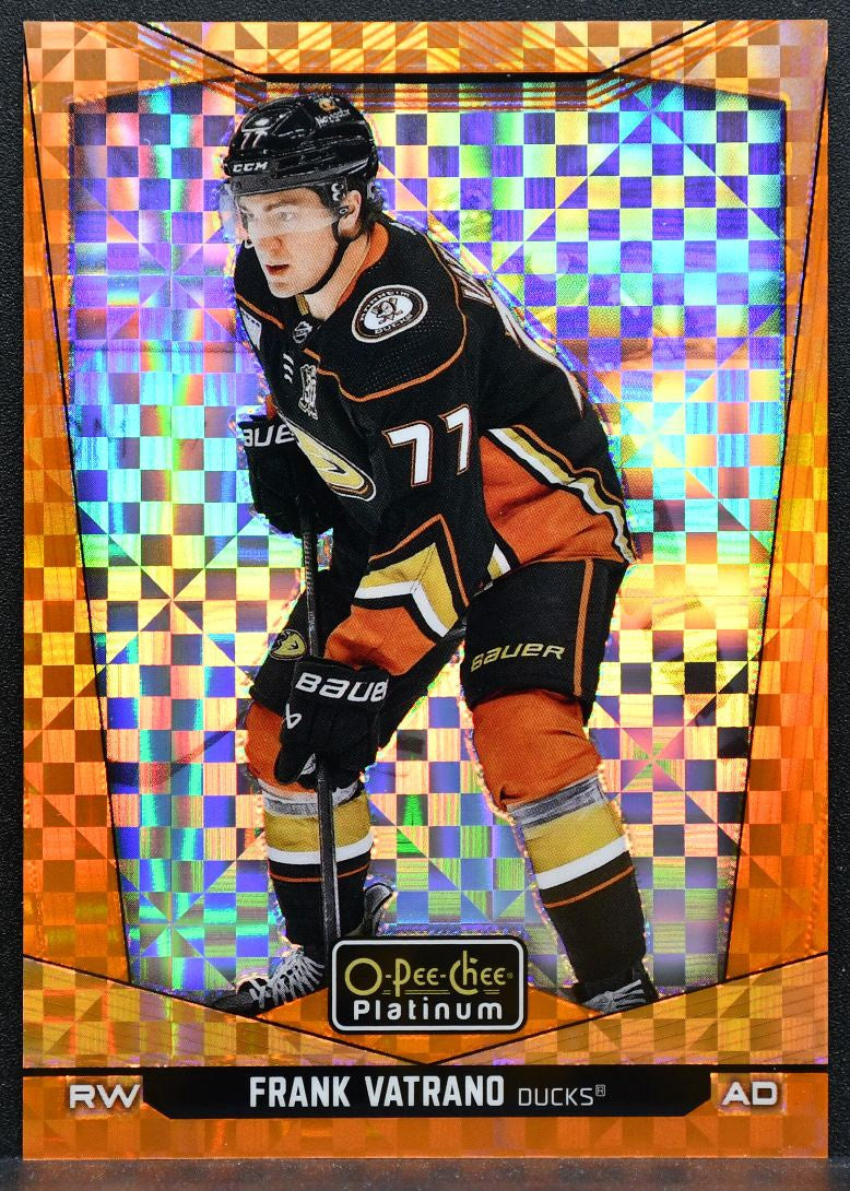 2024-25 O-Pee-Chee Platinum Orange Checkers Frank Vatrano 61 Ducks 02/25 9461