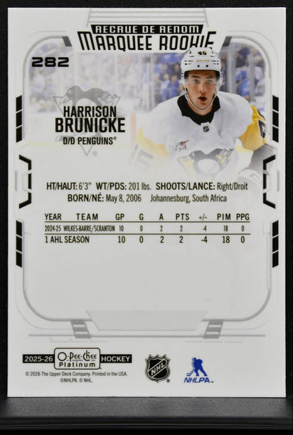 2025-26 O-Pee-Chee Marquee Rookie Harrison Brunicke Pittsburgh Penguins RC 0238