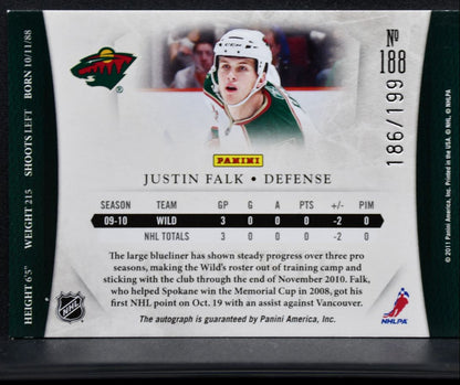2010-11 Panini Dominion Rookie Auto Justin Falk 188 Auto /199 6751