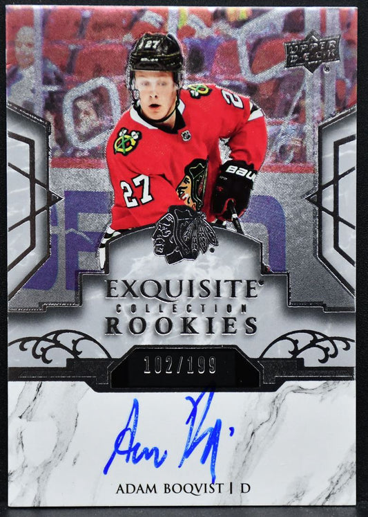 2019-20 UD Ice Exquisite Collection Auto Adam Boqvist R4 RC Auto 102/199