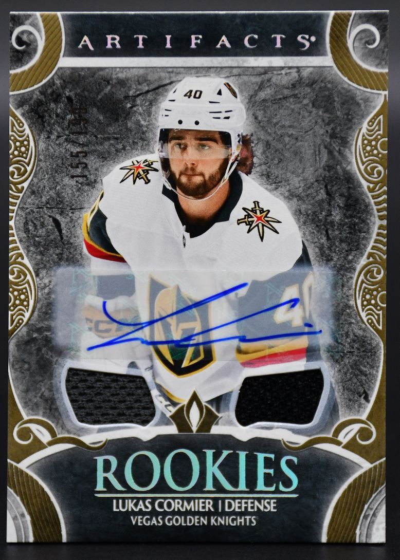 2024-25 UD Artifacts Cormier 177 Vegas Golden Knights RC Auto /199 Jersey