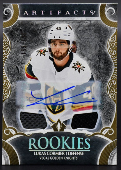 2024-25 UD Artifacts Cormier 177 Vegas Golden Knights RC Auto /199 Jersey