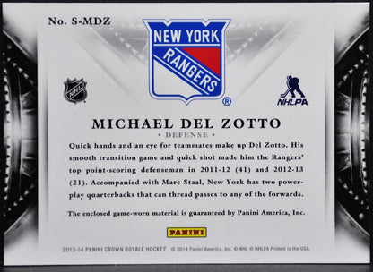 2013-14 Panini Crown Royale Silhouette Materials Del Zotto Jersey 9448