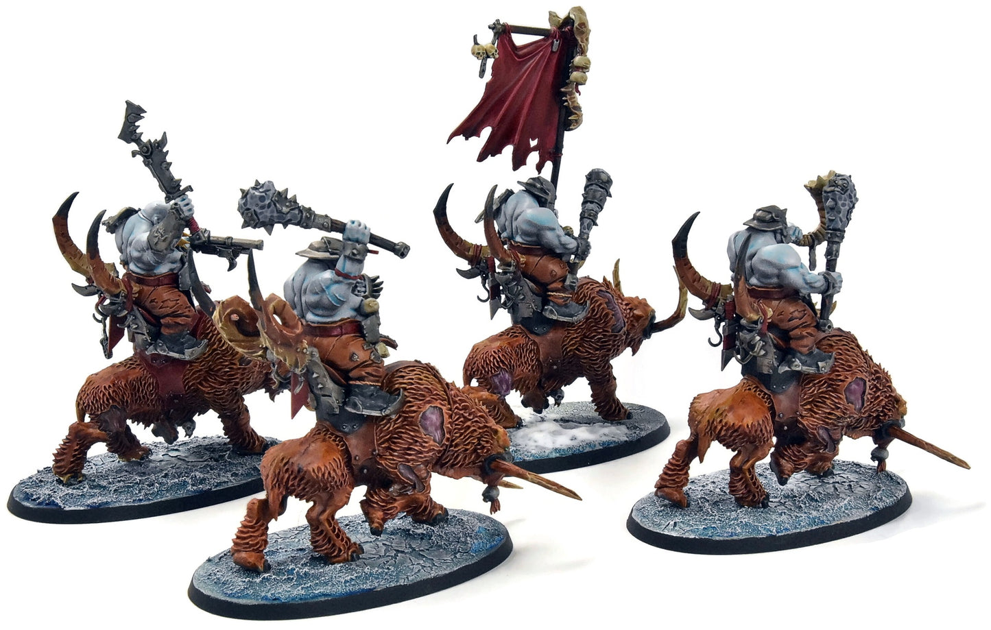 OGOR MAWTRIBES 4 Mournfang Pack #1 WELL PAINTED SIGMAR