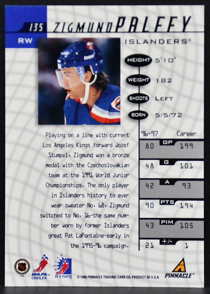 1998-99 Pinnacle Be A Player Auto Zigmund Palffy 135 Islanders Auto 7419