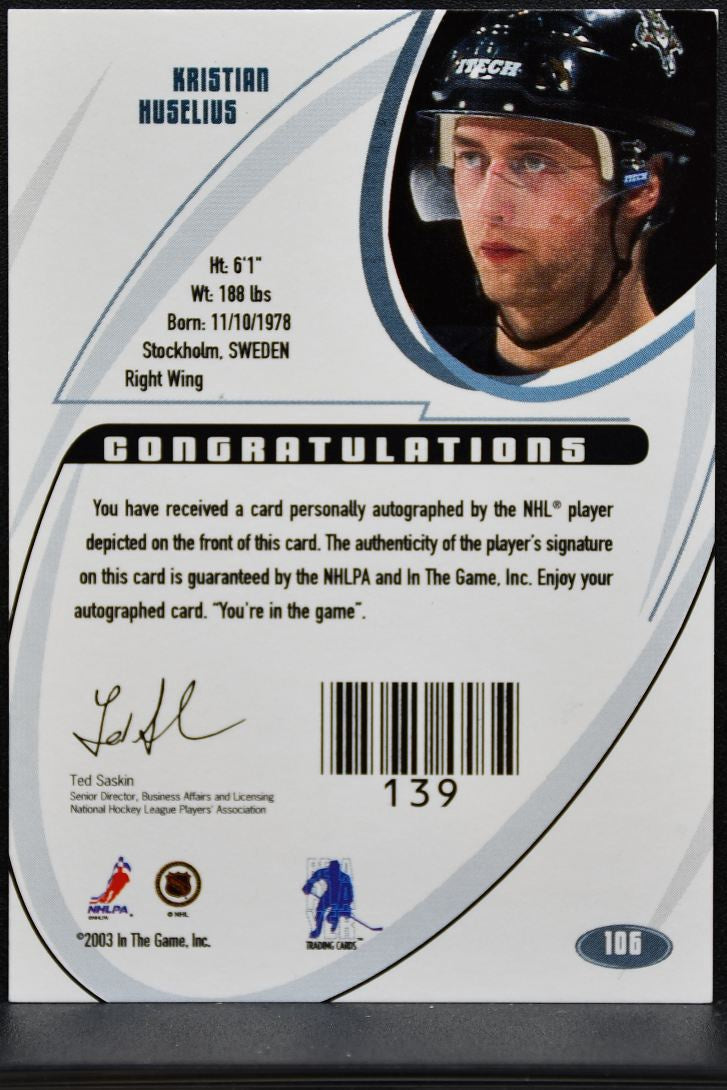 2002-03 Be a Player Signature Series Autographs Gold Huselius Panthers Auto 1769