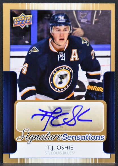 2014-15 UD Series 1 Signature Sensations T.J. Oshie SS-TO Blues Auto 2063