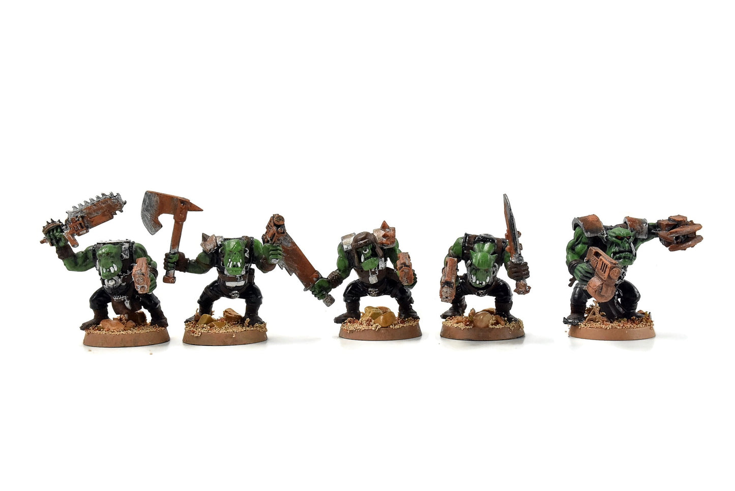 ORKS 10 Ork Boyz With Nob #5 WELL PAINTED 40K