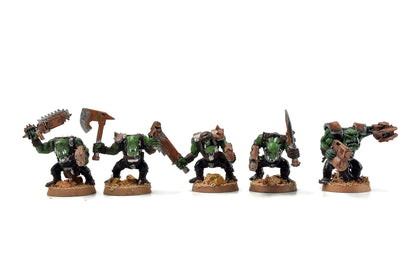 ORKS 10 Ork Boyz With Nob #5 WELL PAINTED 40K
