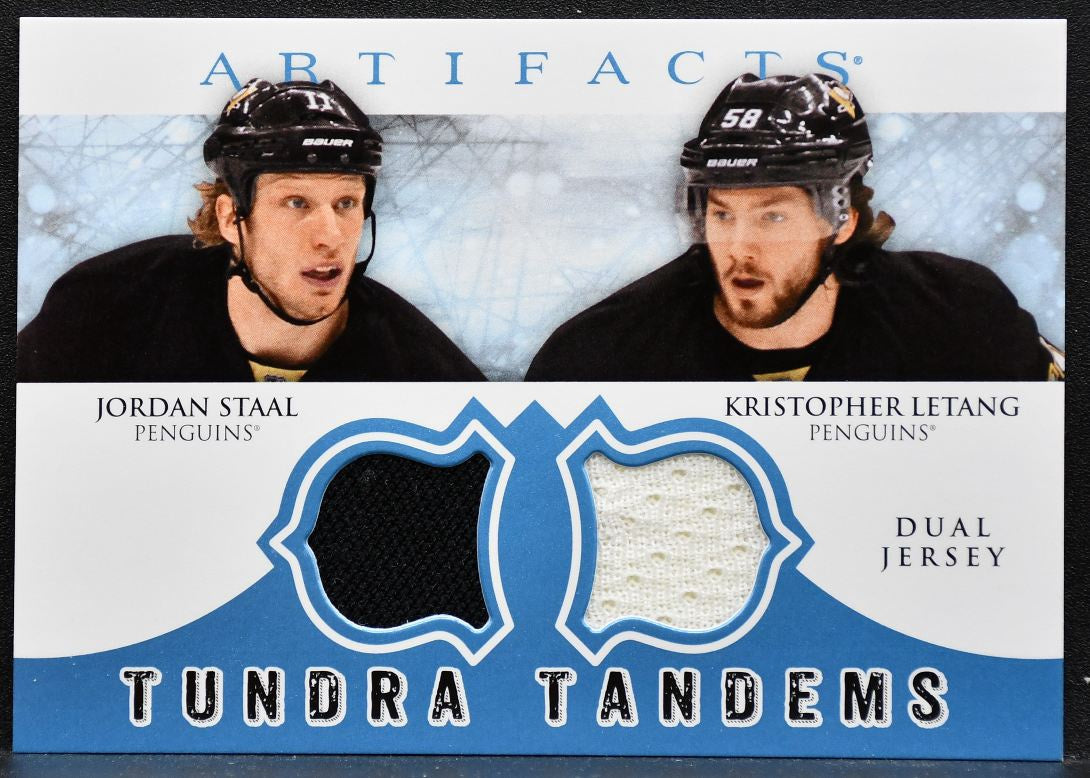 2012-13 UD Artifacts Tundra Tandems Blue Dual Staal/Letang Penguins Jersey 9730