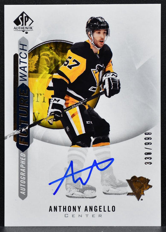 2020-21 SP Authentic Future Watch Auto Anthony Angello Penguins Auto 0293