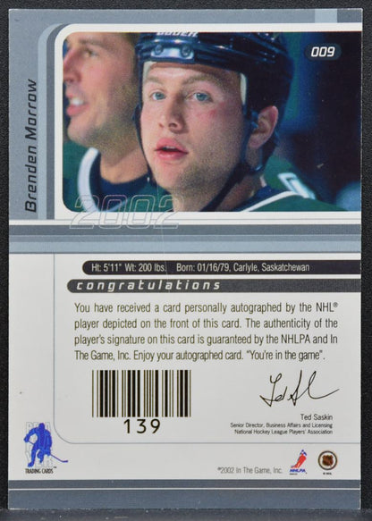 2001-02 Be a Player Signature Series Autographs Brenden Morrow Stars Auto 7545