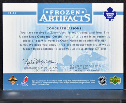 2005-06 Upper Deck Artifacts Frozen Owen Nolan Maple Leafs 169/275 Jersey 4893