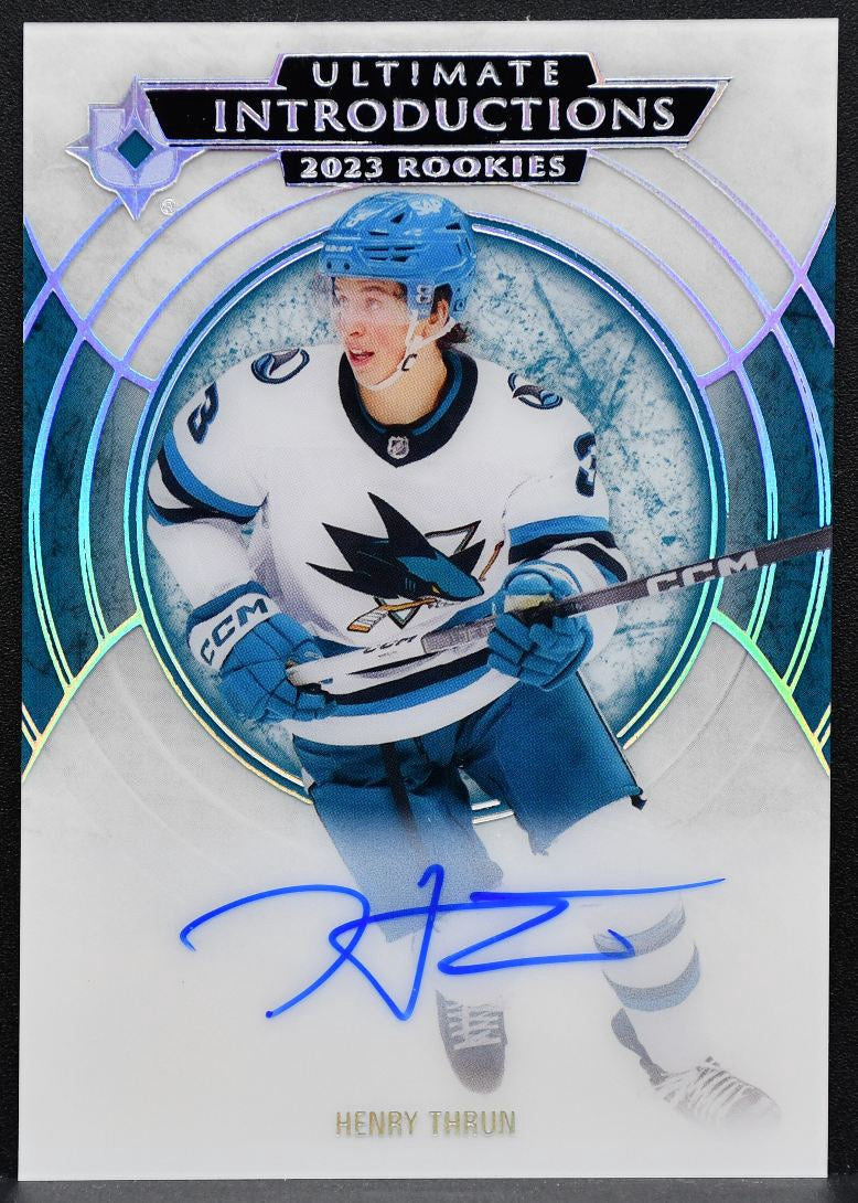 2023-24 UD Ultimate Collection Introductions Henry Thrun Sharks RC Auto 2263