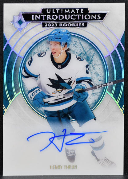 2023-24 UD Ultimate Collection Introductions Henry Thrun Sharks RC Auto 2263