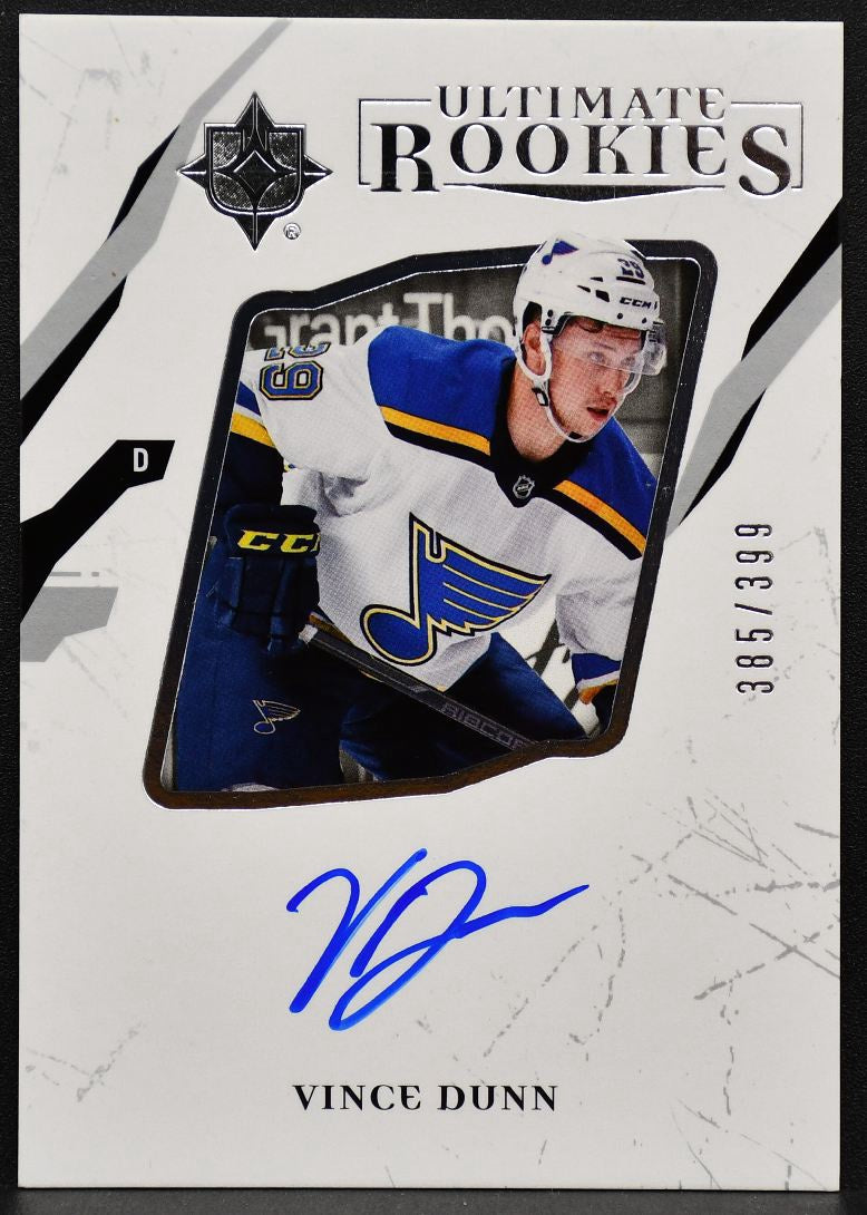 2017-18 UD Ultimate Collection Rookies Vince Dunn 70 Blues RC Auto 385/399 1479