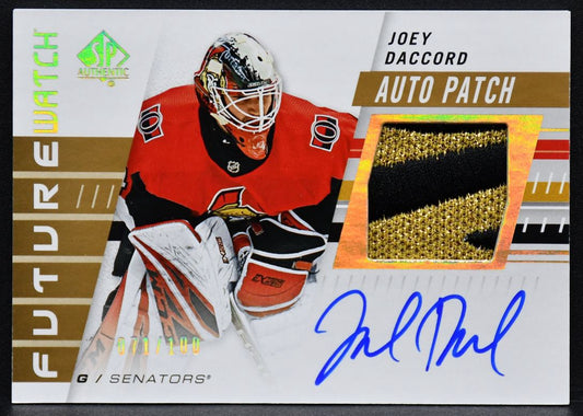 2019-20 SP Authentic Future Watch Auto Patch Joey Daccord 158  RC Auto /100
