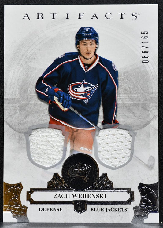 2017-18 UD Artifacts Materials Silver Zach Werenski 22 Blue Jackets 066/165 4305